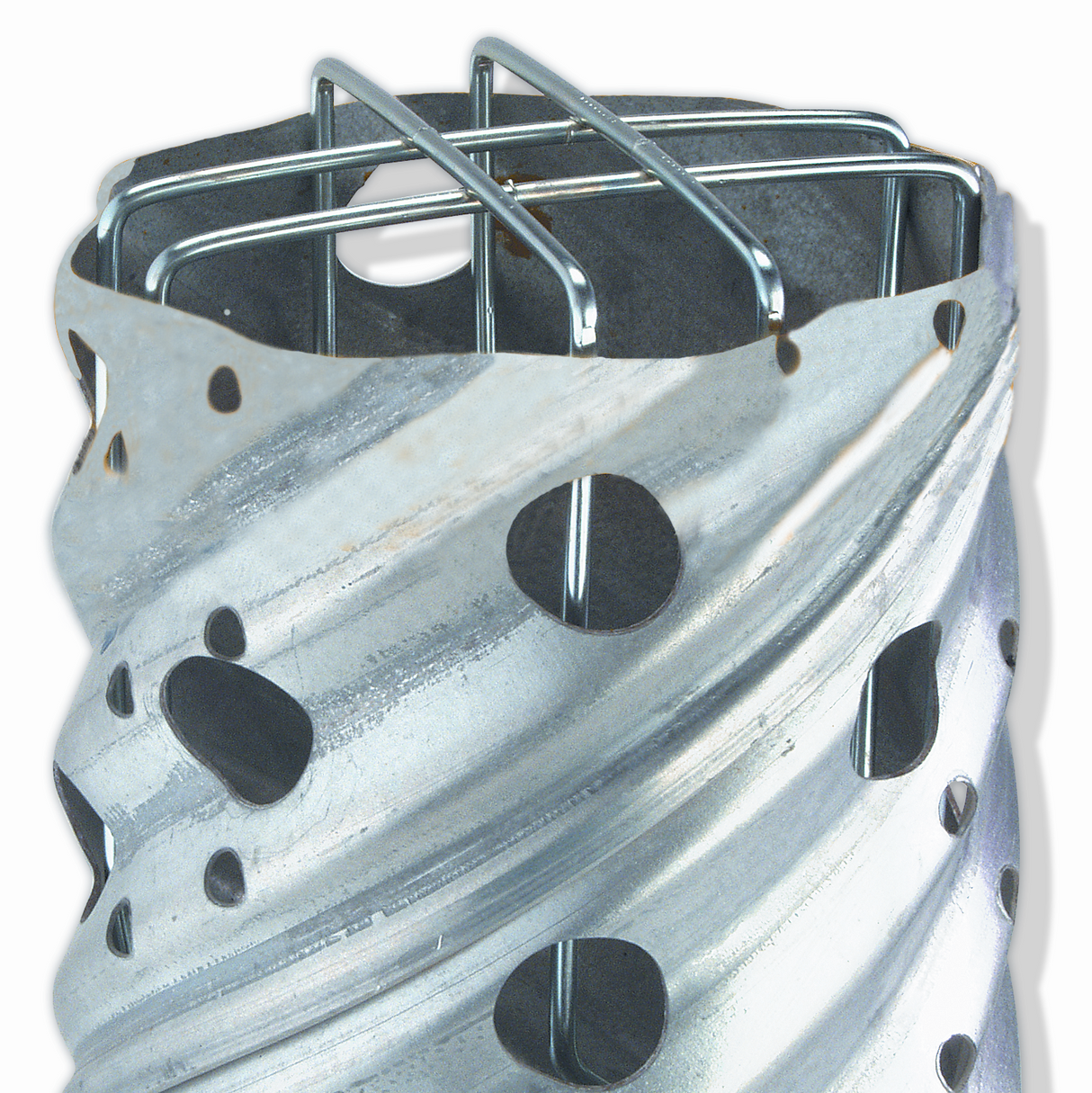 8" x 6' Steel Riser w/ Trash Guard, 12 Holes per Foot