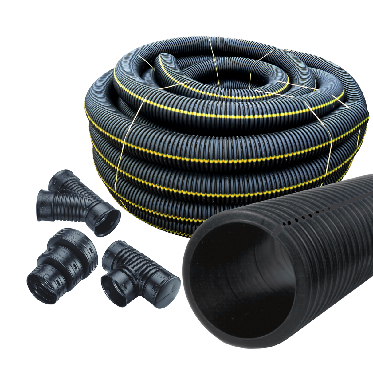 Corrugated Plastic Tile & Fittings for Drainage, Culverts, and Grain Aeration | Agri Drain