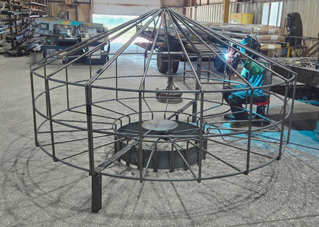 Behind the scenes: a 42" trash rack taking shape.
