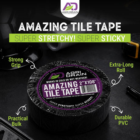 2" Amazing Tile Tape - Case (24 Rolls) | Agri Drain